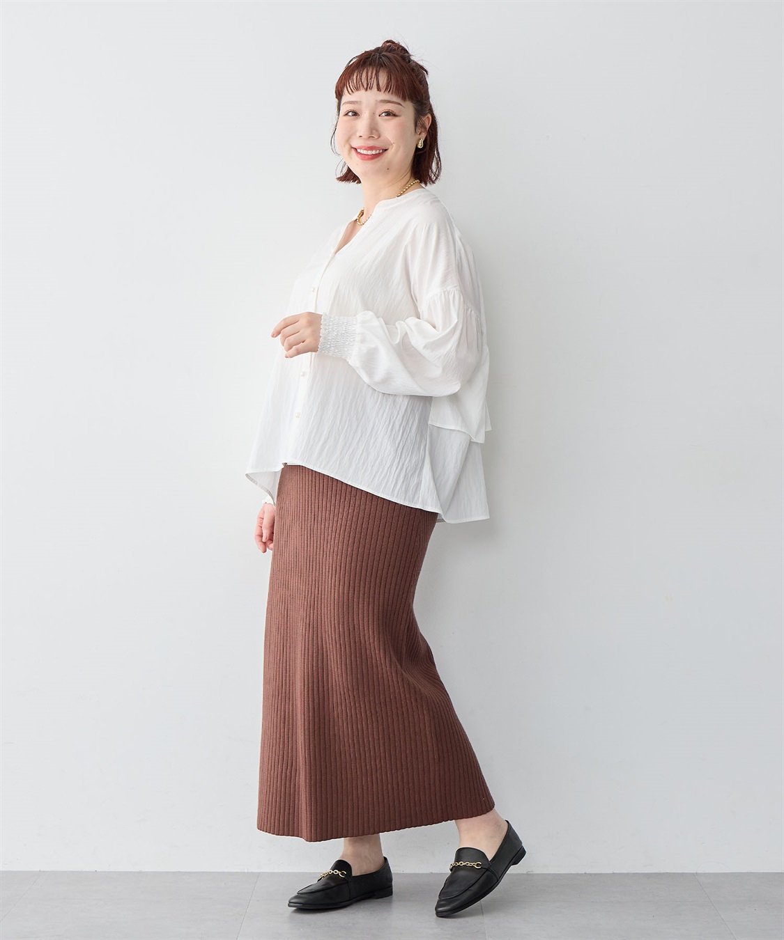 anyfee 【anyfee/大きいサイズ】バックデザインティアードフリルブラウス_sub_18