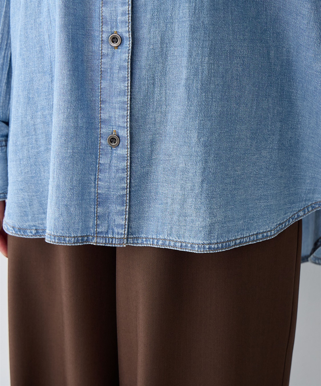 anyfee 【anyfee/大きいサイズ】シアーWポケットデニムシャツ_sub_11