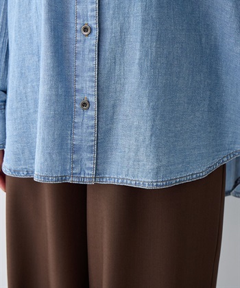 anyfee 【anyfee/大きいサイズ】シアーWポケットデニムシャツ_subthumb_11