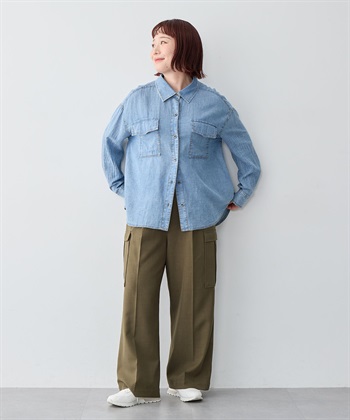 anyfee 【anyfee/大きいサイズ】シアーWポケットデニムシャツ_subthumb_21
