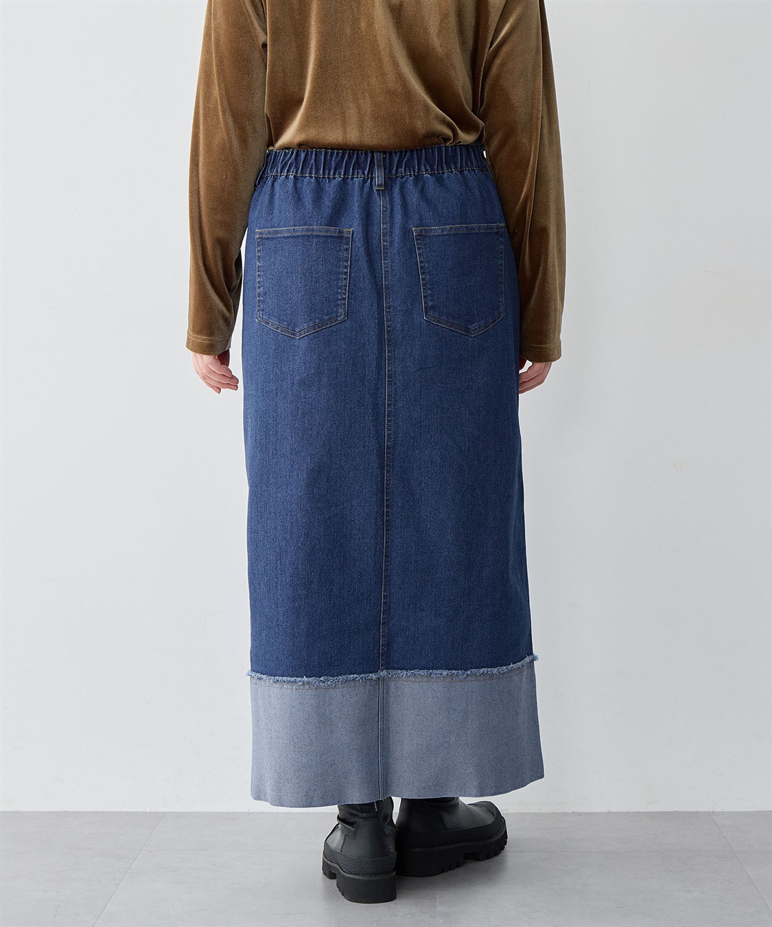 anyfee 【anyfee/大きいサイズ】ロールアップ風デニムスカート_sub_6