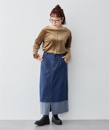 Life Style by cross marche 【anyfee/大きいサイズ】ロールアップ風デニムスカート_subthumb_11