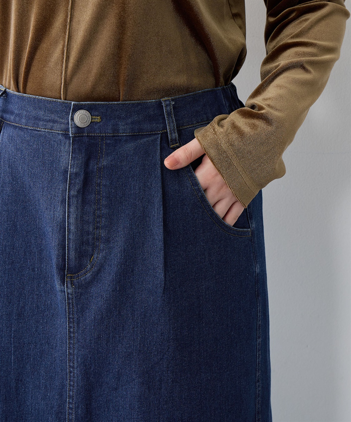 anyfee 【anyfee/大きいサイズ】ロールアップ風デニムスカート_sub_15