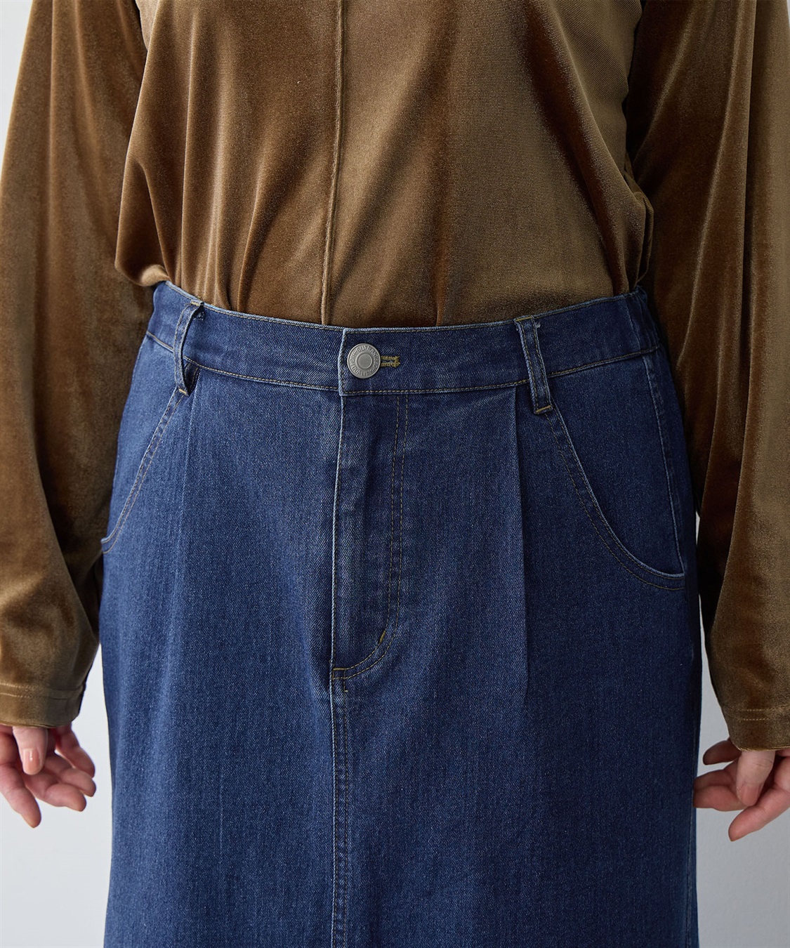 anyfee 【anyfee/大きいサイズ】ロールアップ風デニムスカート_sub_16