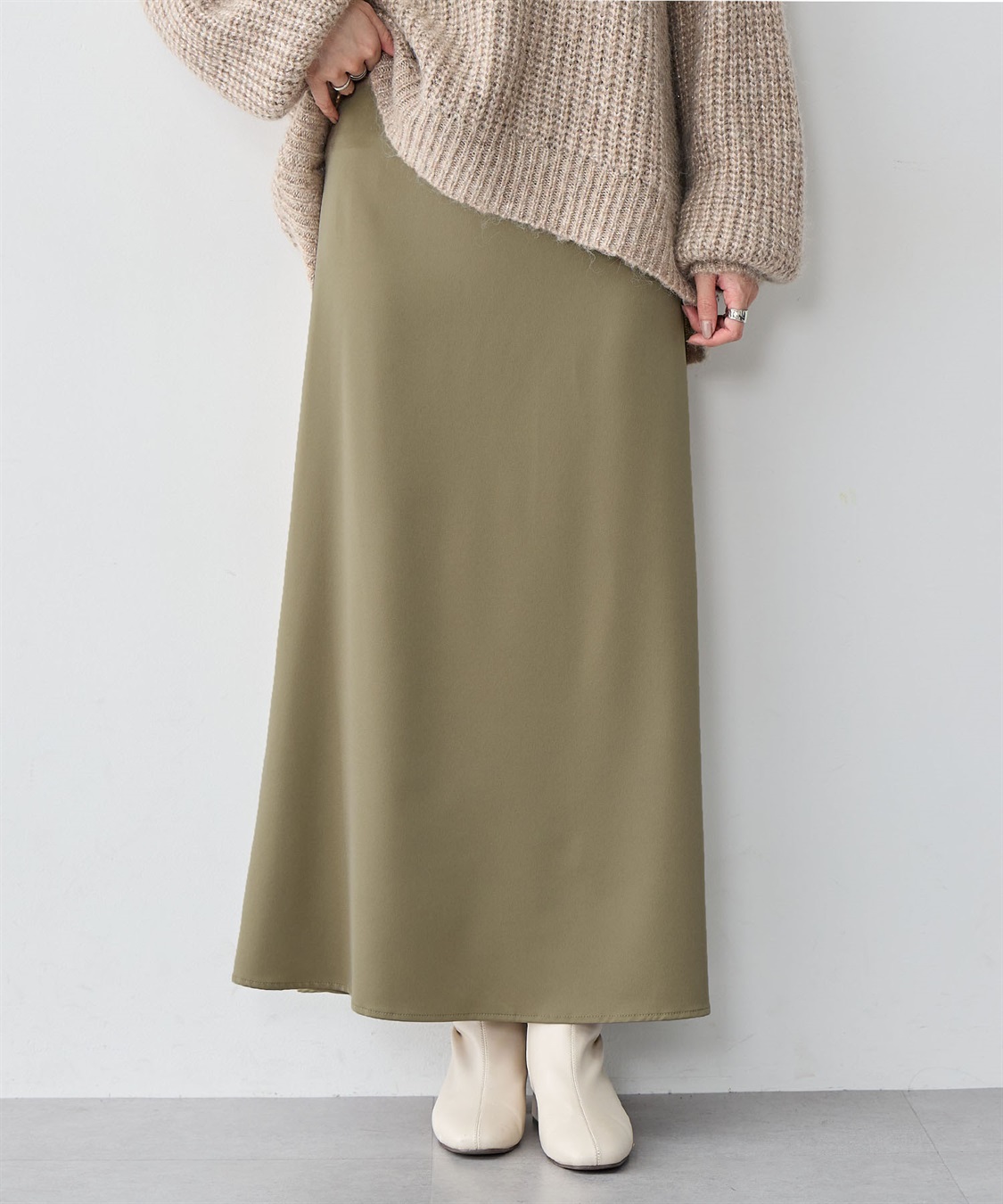 anyfee 【anyfee/大きいサイズ】サテンマーメイドナロースカート_sub_3