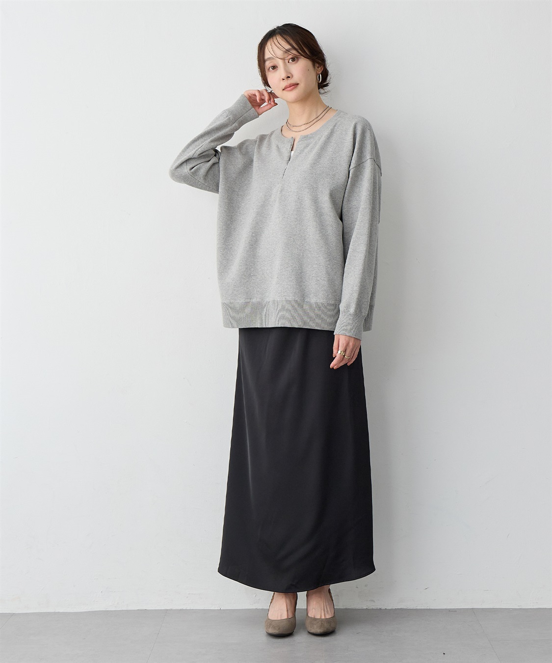 anyfee 【anyfee/大きいサイズ】サテンマーメイドナロースカート_sub_10