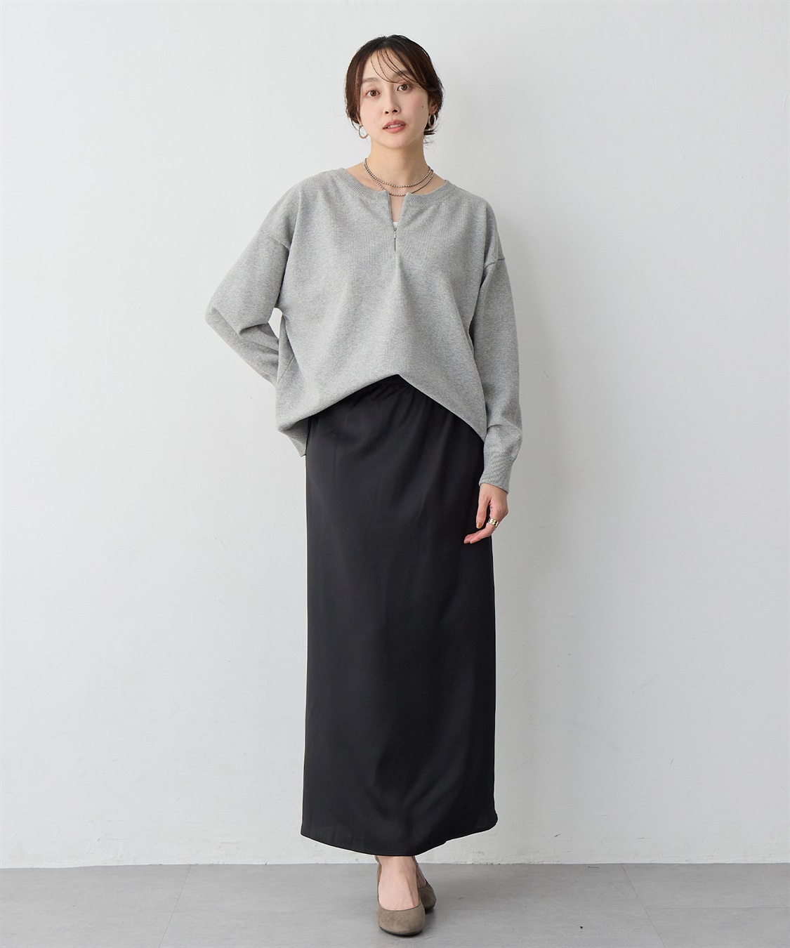 anyfee 【anyfee/大きいサイズ】サテンマーメイドナロースカート_sub_12