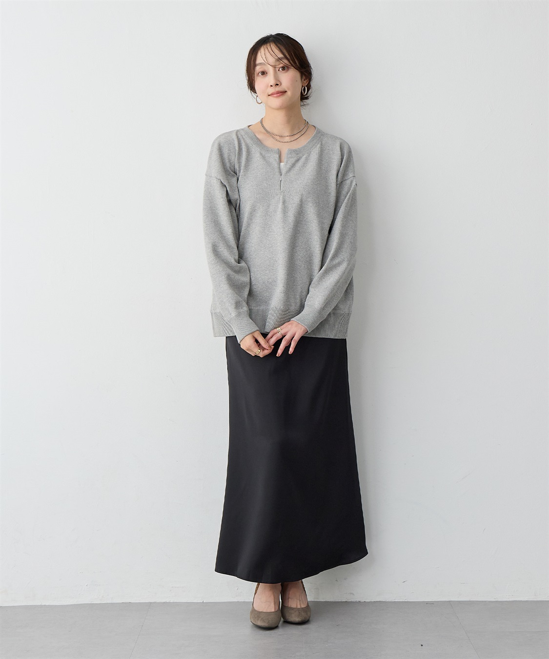 anyfee 【anyfee/大きいサイズ】サテンマーメイドナロースカート_sub_24