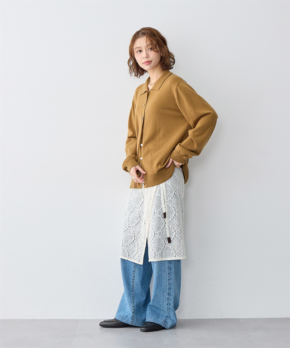 anyfee 【anyfee/大きいサイズ】総レースラップスカート_sub_3