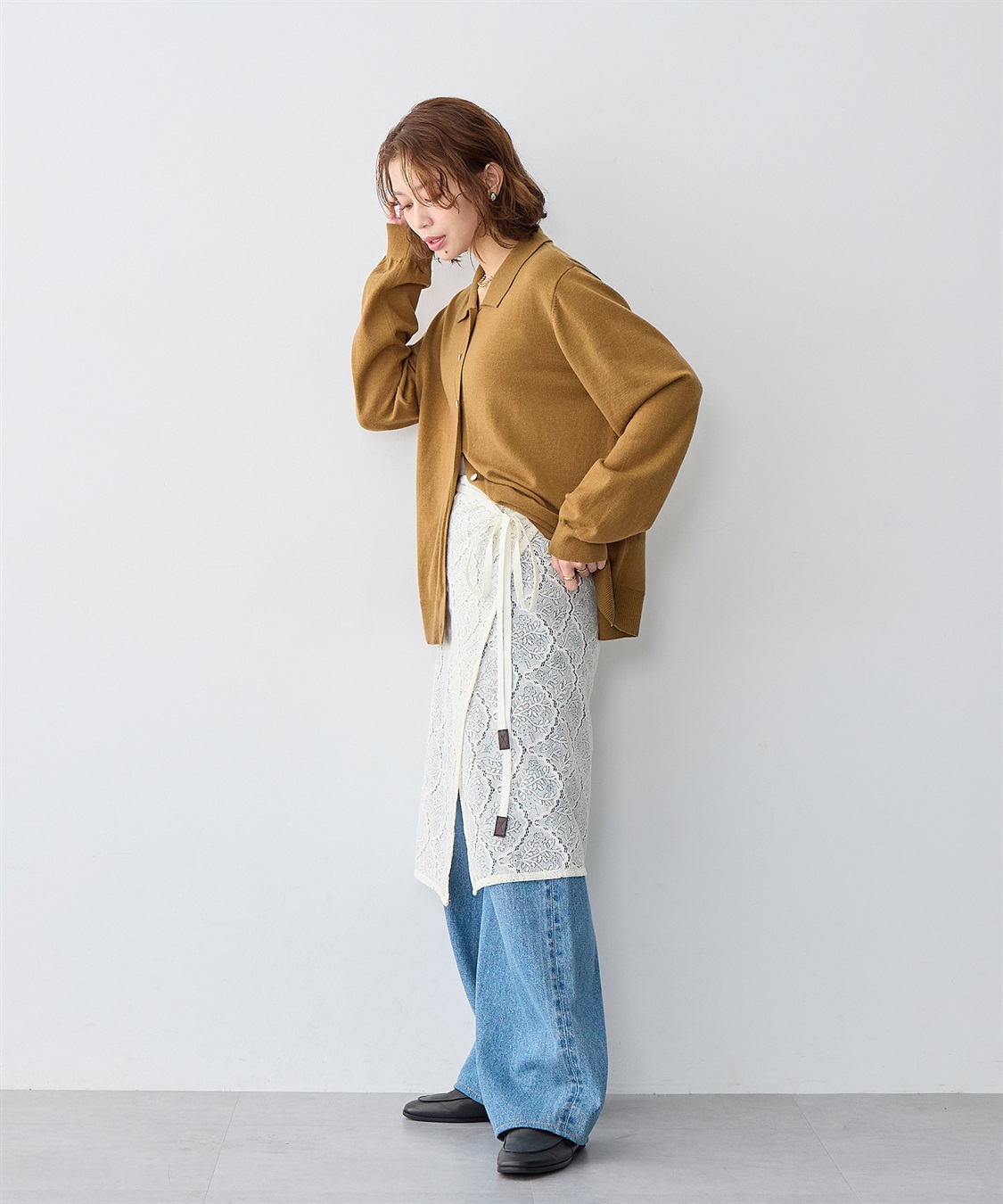 anyfee 【anyfee/大きいサイズ】総レースラップスカート_sub_5