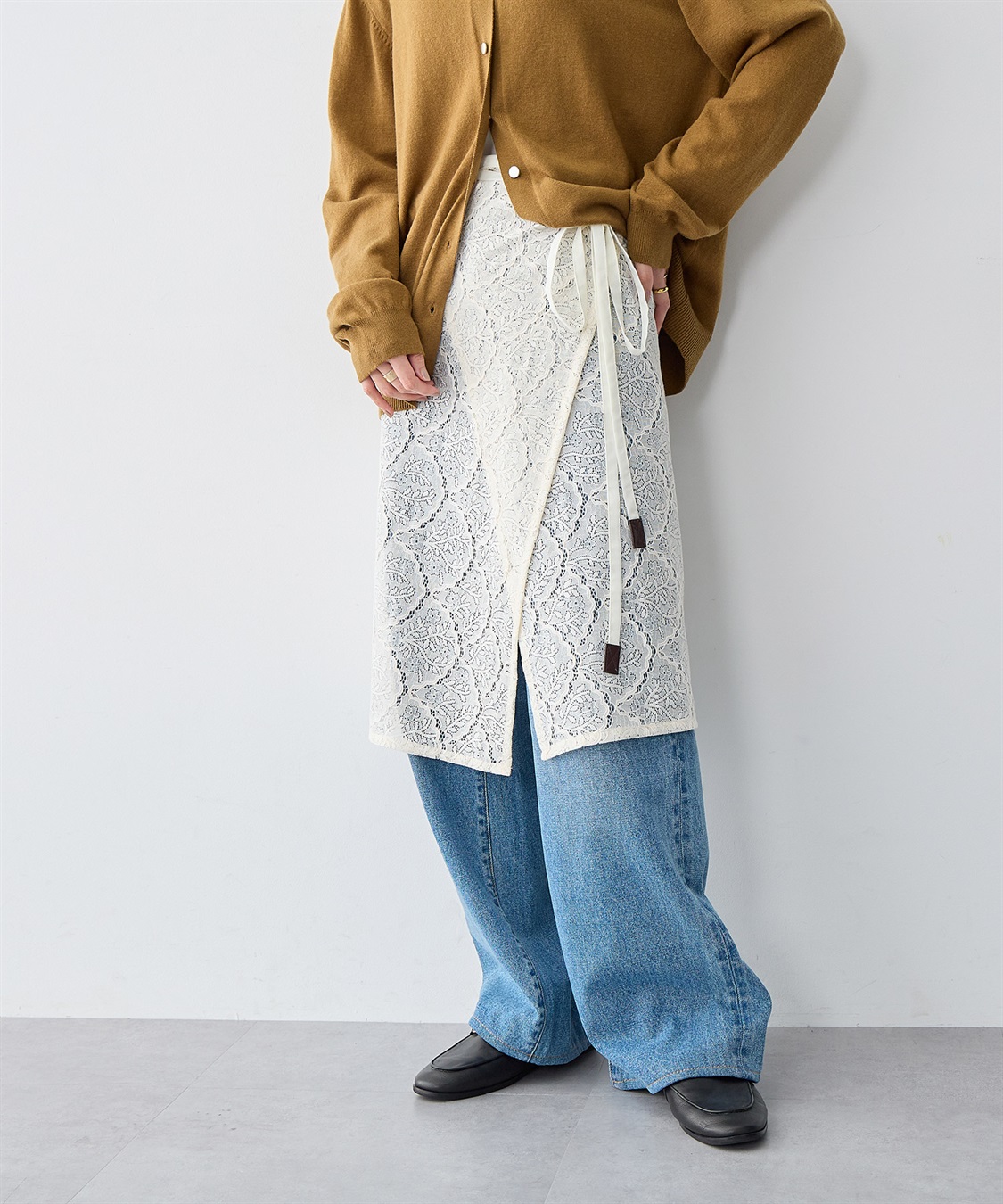 anyfee 【anyfee/大きいサイズ】総レースラップスカート_sub_7