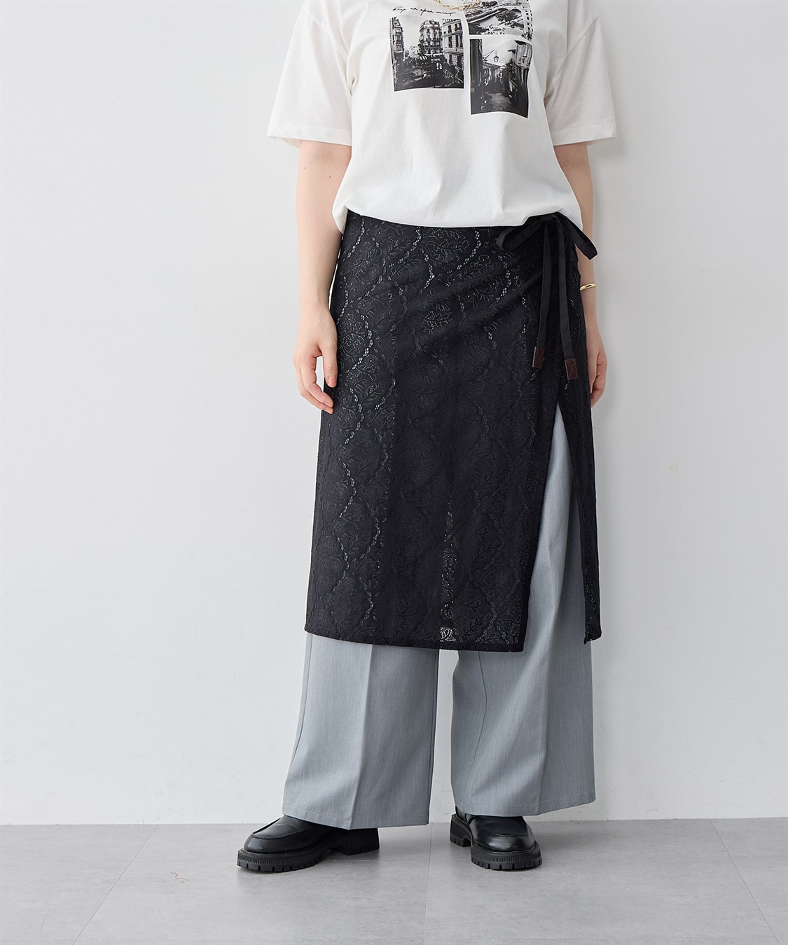 anyfee 【anyfee/大きいサイズ】総レースラップスカート_sub_14