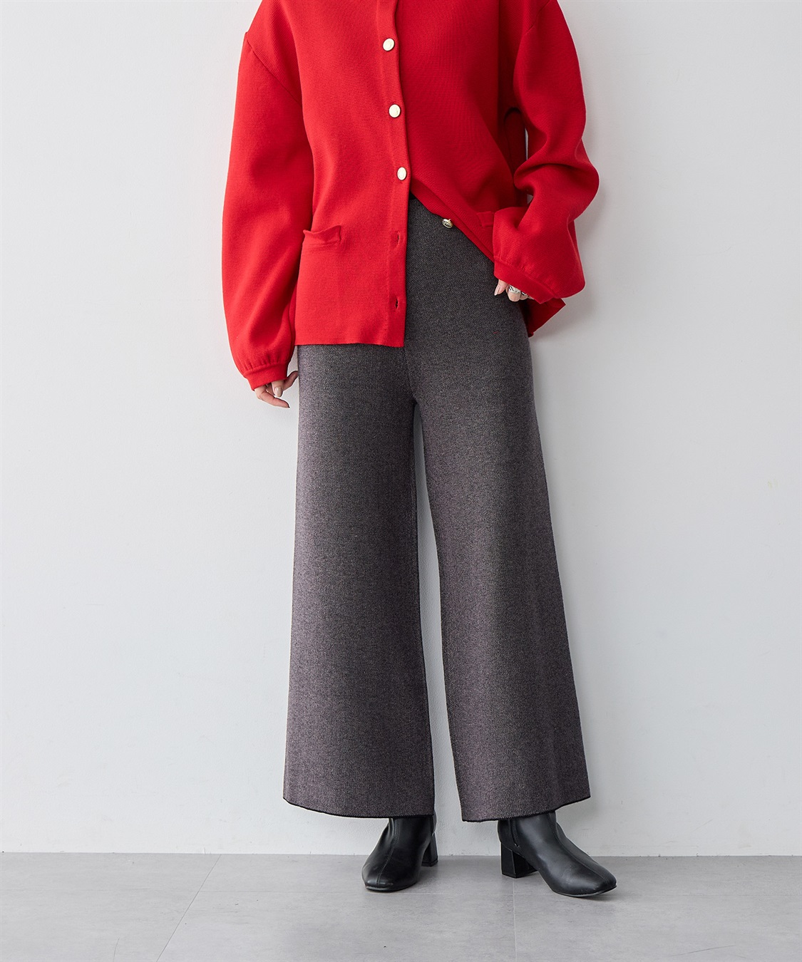 Life Style by cross marche 【anyfee/大きいサイズ】選べる2typeジャガートニットパンツ_sub_1