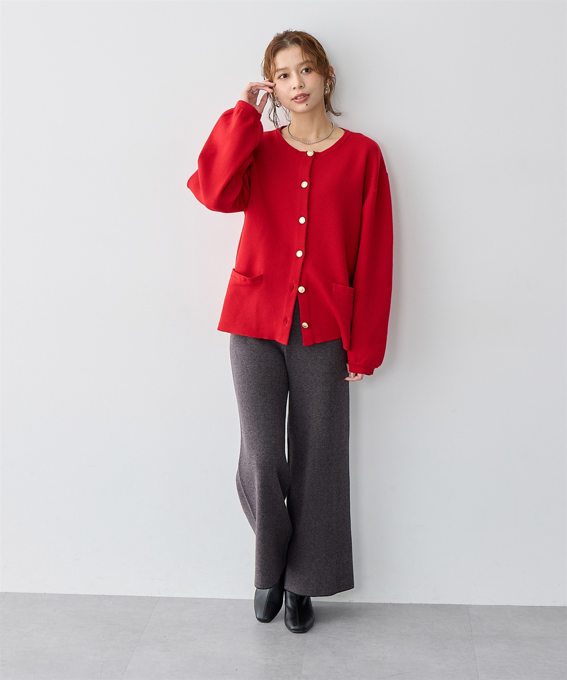 Life Style by cross marche 【anyfee/大きいサイズ】選べる2typeジャガートニットパンツ_sub_7