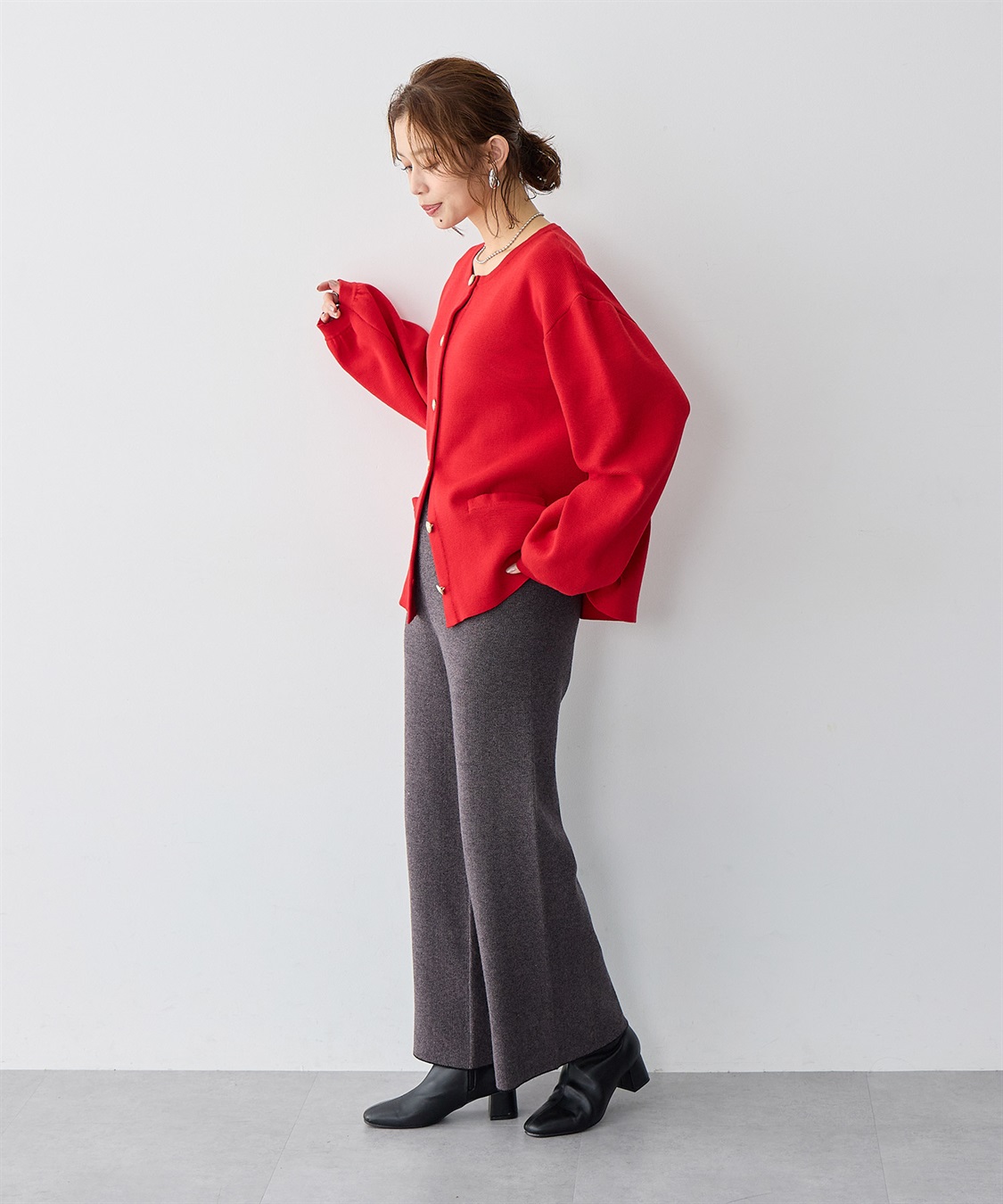 Life Style by cross marche 【anyfee/大きいサイズ】選べる2typeジャガートニットパンツ_sub_9