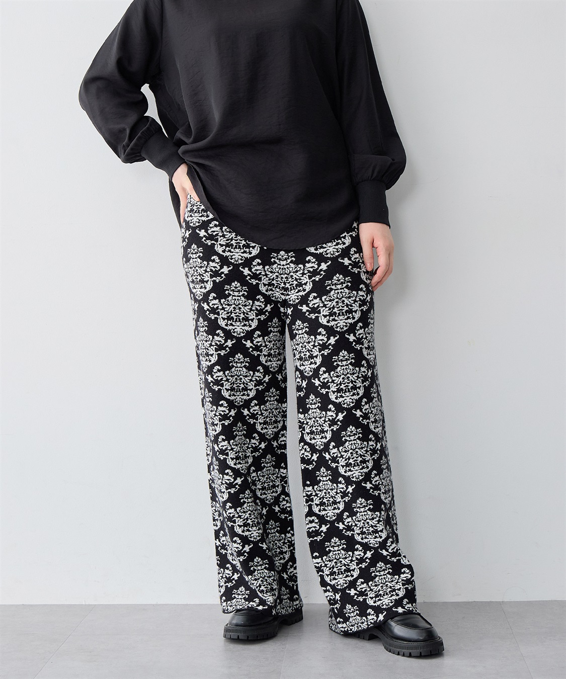 Life Style by cross marche 【anyfee/大きいサイズ】選べる2typeジャガートニットパンツ_sub_14