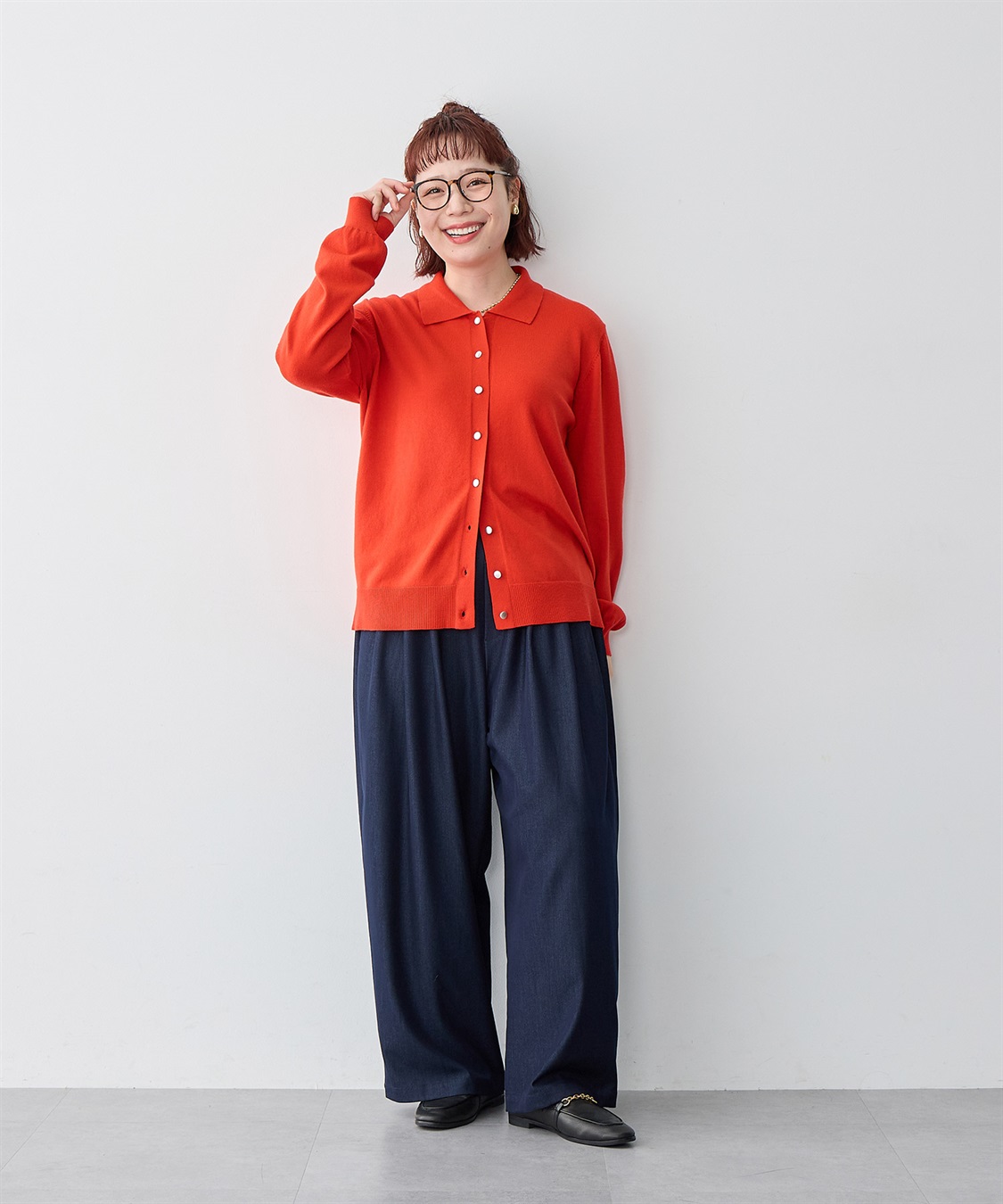 Life Style by cross marche 【anyfee/大きいサイズ】デニムライクタック入りイージーワイドパンツ《低身長サイズ有》_sub_17