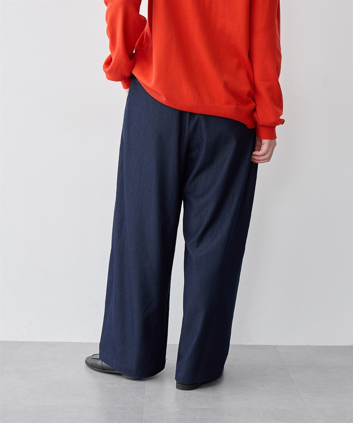 Life Style by cross marche 【anyfee/大きいサイズ】デニムライクタック入りイージーワイドパンツ《低身長サイズ有》_sub_22