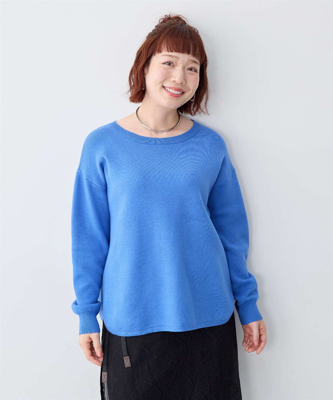 Life Style by cross marche 【anyfee/大きいサイズ】裾ラウンドもっちりカラーニット_sub_2