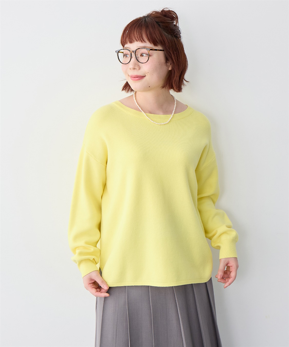 Life Style by cross marche 【anyfee/大きいサイズ】裾ラウンドもっちりカラーニット_sub_4