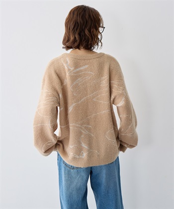 Life Style by cross marche 【anyfee/大きいサイズ】ニュアンス柄ショートフェザーニット(2025AW)_subthumb_12