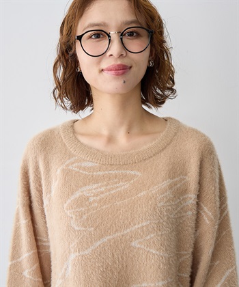 Life Style by cross marche 【anyfee/大きいサイズ】ニュアンス柄ショートフェザーニット(2025AW)_subthumb_13