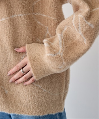 Life Style by cross marche 【anyfee/大きいサイズ】ニュアンス柄ショートフェザーニット(2025AW)_subthumb_14