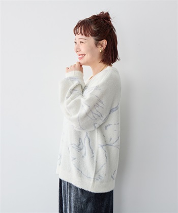 Life Style by cross marche 【anyfee/大きいサイズ】ニュアンス柄ショートフェザーニット(2025AW)_subthumb_19