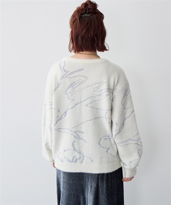 Life Style by cross marche 【anyfee/大きいサイズ】ニュアンス柄ショートフェザーニット(2025AW)_subthumb_20