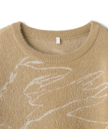 Life Style by cross marche 【anyfee/大きいサイズ】ニュアンス柄ショートフェザーニット(2025AW)_subthumb_25