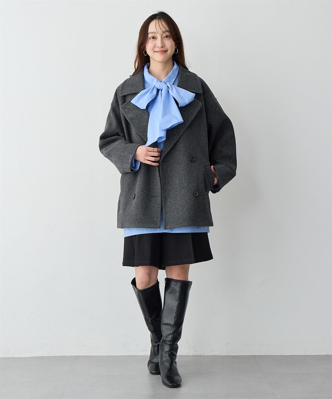 anyfee 【anyfee/大きいサイズ】2way衿付きBIGボウタイシャツ_sub_8