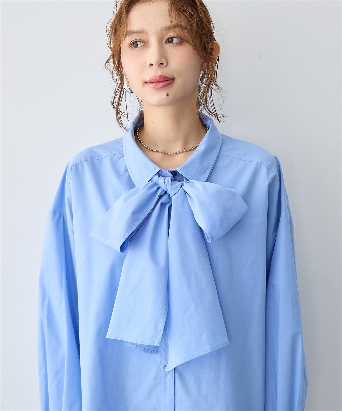 anyfee 【anyfee/大きいサイズ】2way衿付きBIGボウタイシャツ_sub_10