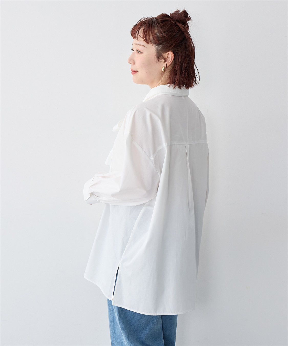 anyfee 【anyfee/大きいサイズ】2way衿付きBIGボウタイシャツ_sub_16