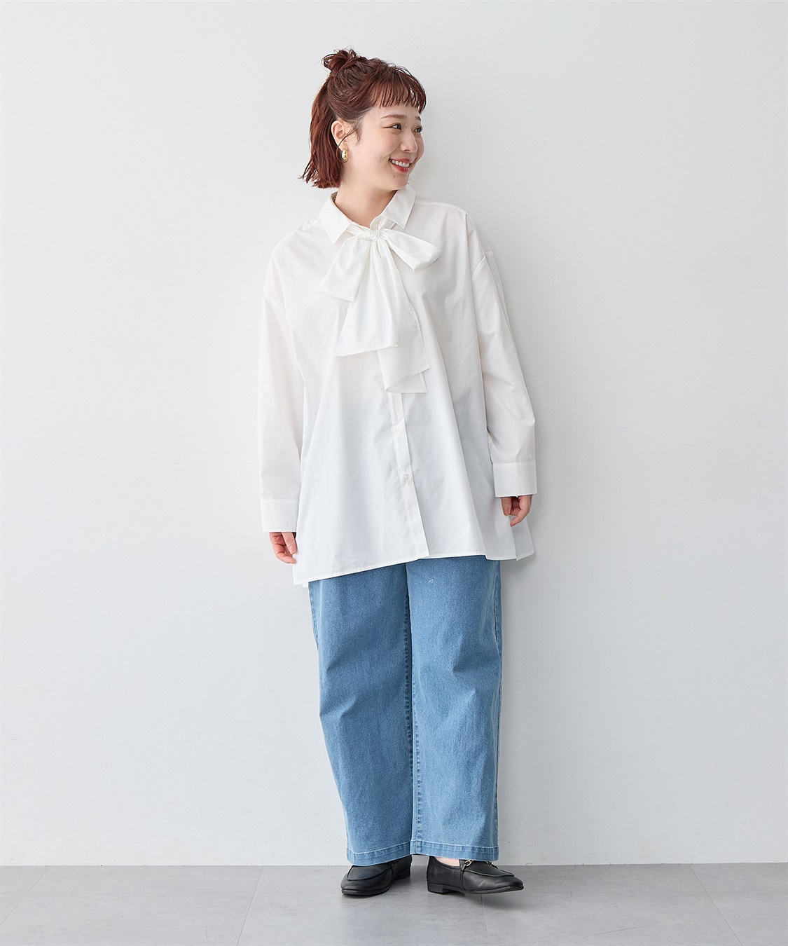 anyfee 【anyfee/大きいサイズ】2way衿付きBIGボウタイシャツ_sub_21