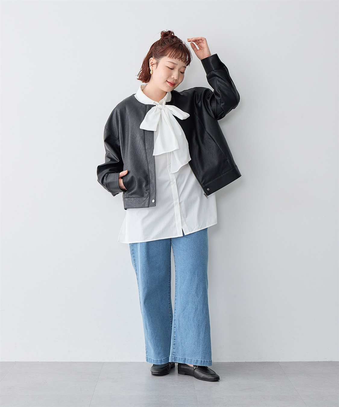 anyfee 【anyfee/大きいサイズ】2way衿付きBIGボウタイシャツ_sub_23