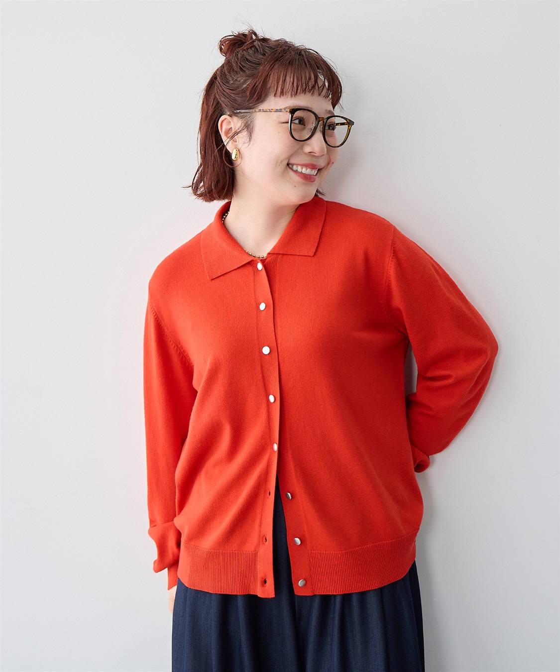 anyfee 【anyfee/大きいサイズ】衿付きポロカーディガン◆新色追加◆_sub_2