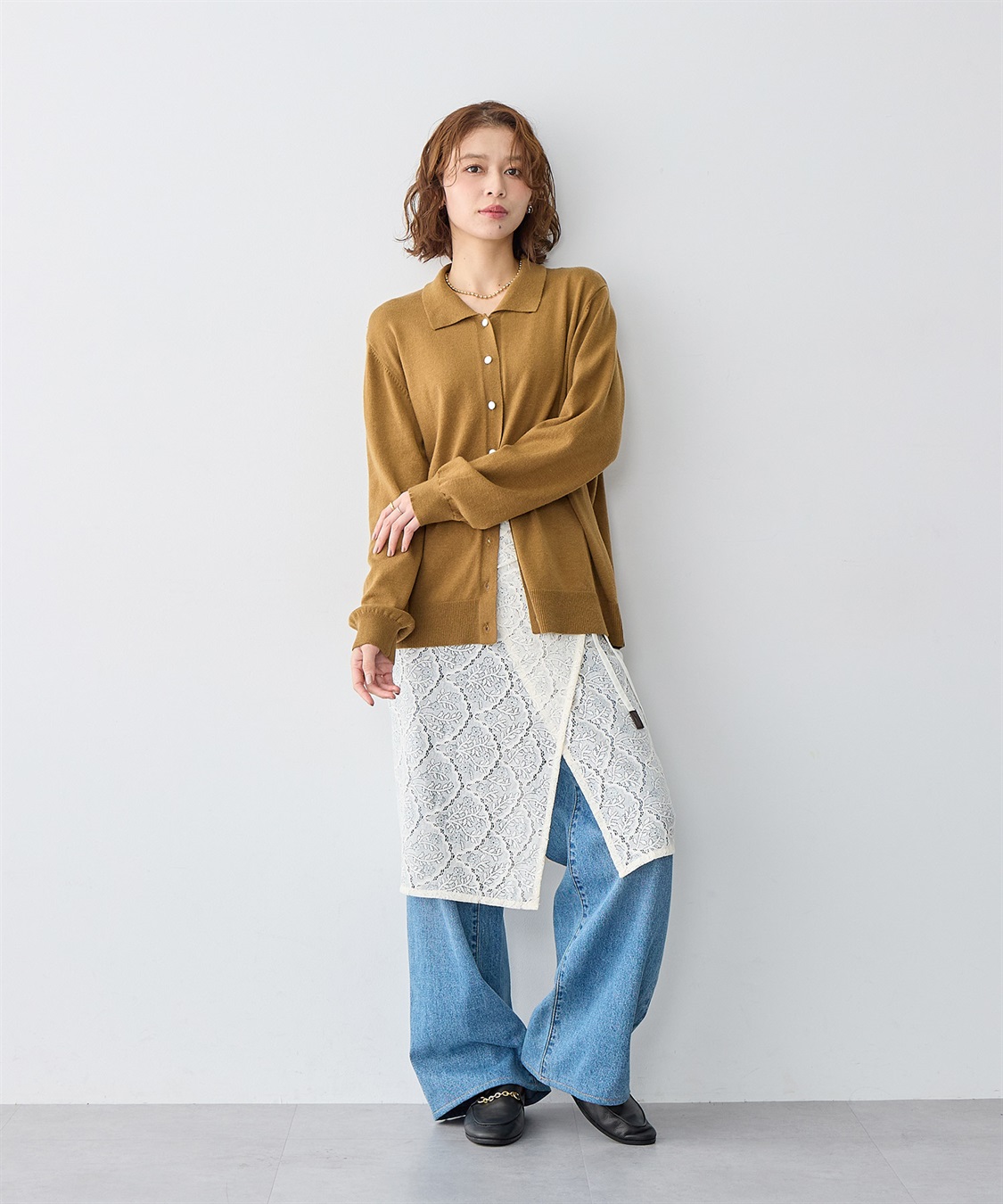 anyfee 【anyfee/大きいサイズ】衿付きポロカーディガン◆新色追加◆_sub_6