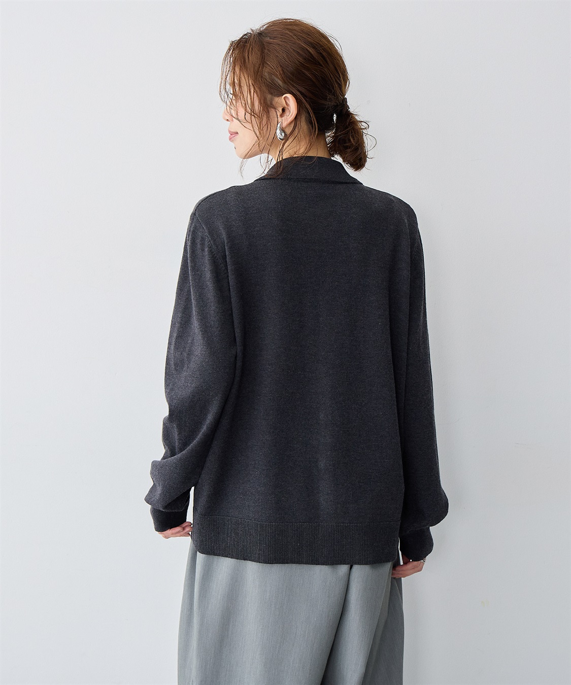 anyfee 【anyfee/大きいサイズ】衿付きポロカーディガン◆新色追加◆_sub_13