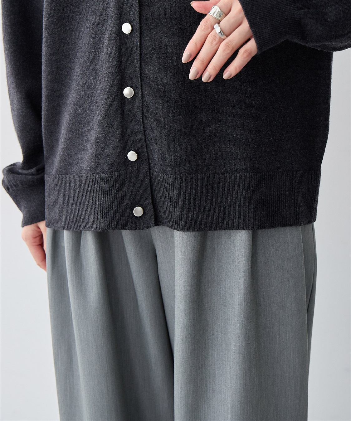 anyfee 【anyfee/大きいサイズ】衿付きポロカーディガン◆新色追加◆_sub_16