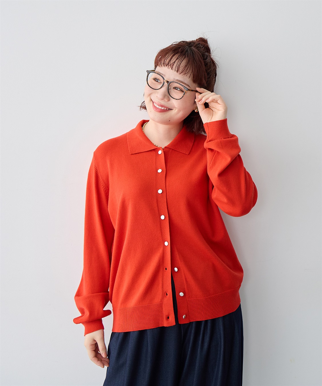 anyfee 【anyfee/大きいサイズ】衿付きポロカーディガン◆新色追加◆_sub_18