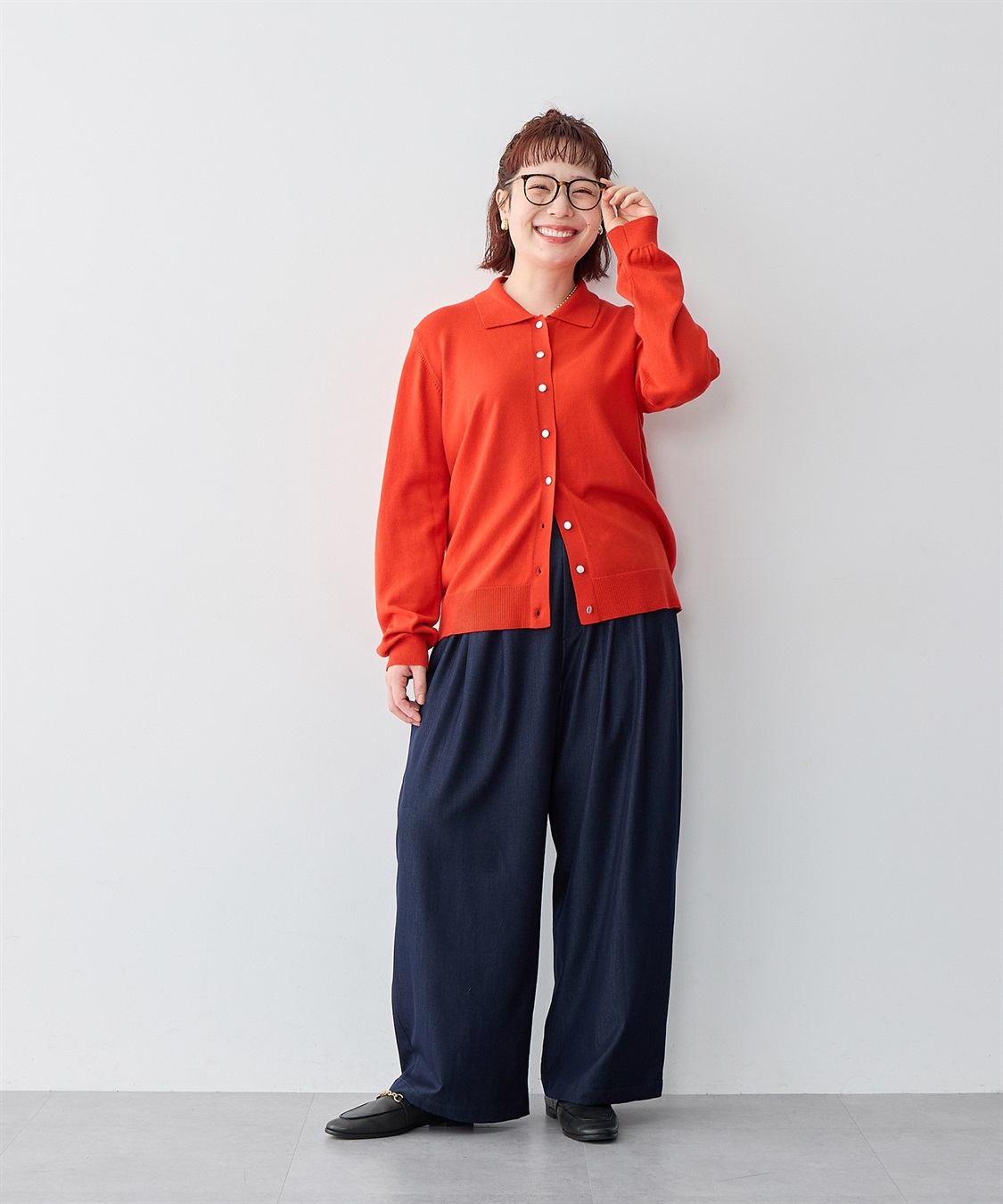 anyfee 【anyfee/大きいサイズ】衿付きポロカーディガン◆新色追加◆_sub_22