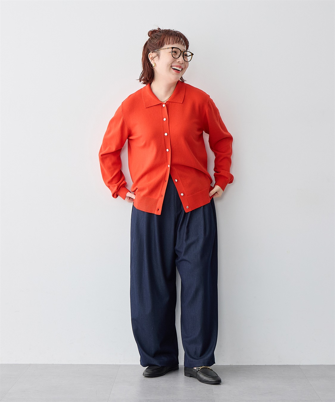 anyfee 【anyfee/大きいサイズ】衿付きポロカーディガン◆新色追加◆_sub_23