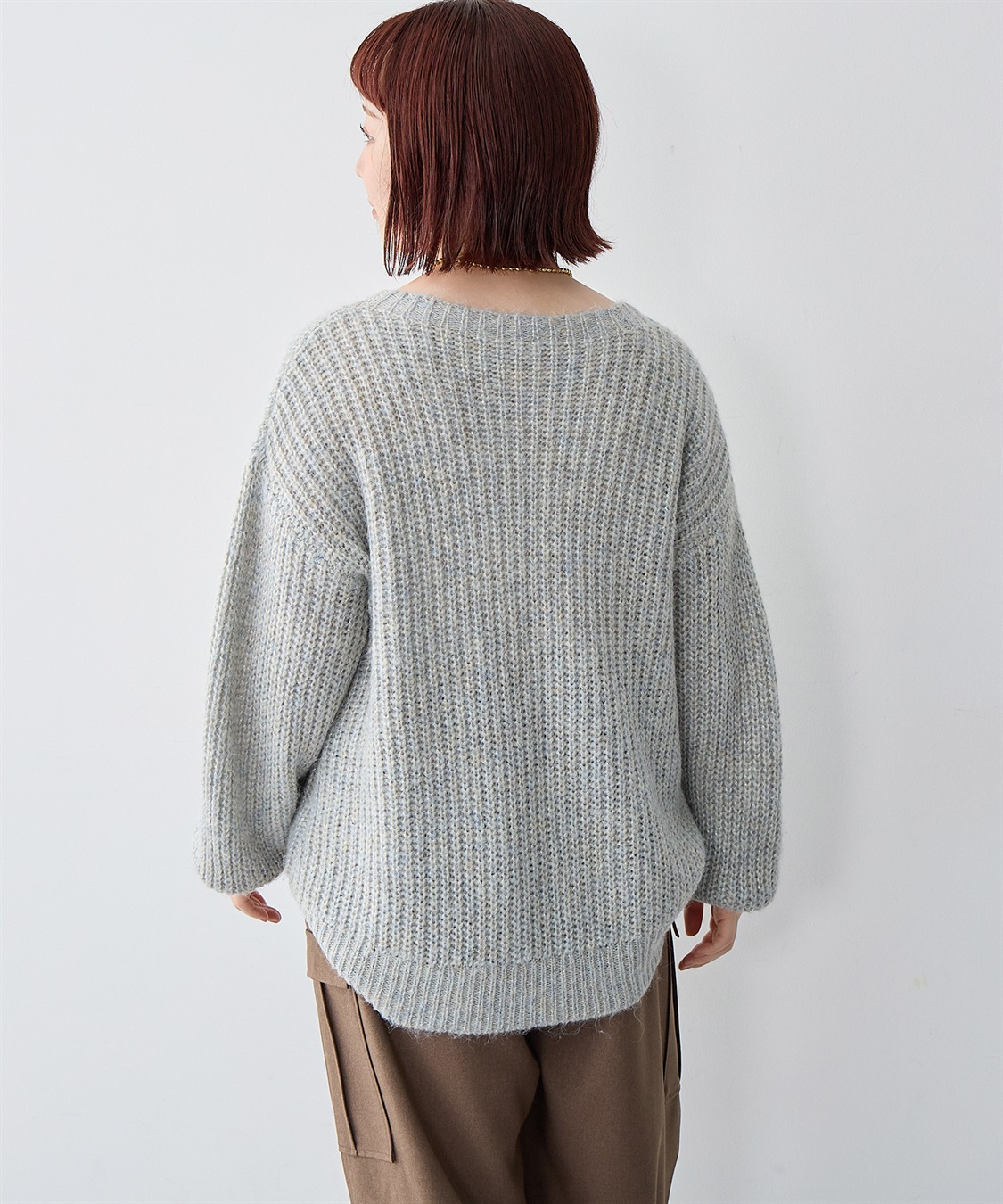 Life Style by cross marche 【anyfee/大きいサイズ】ラメ混畦編みルーズニット_sub_14
