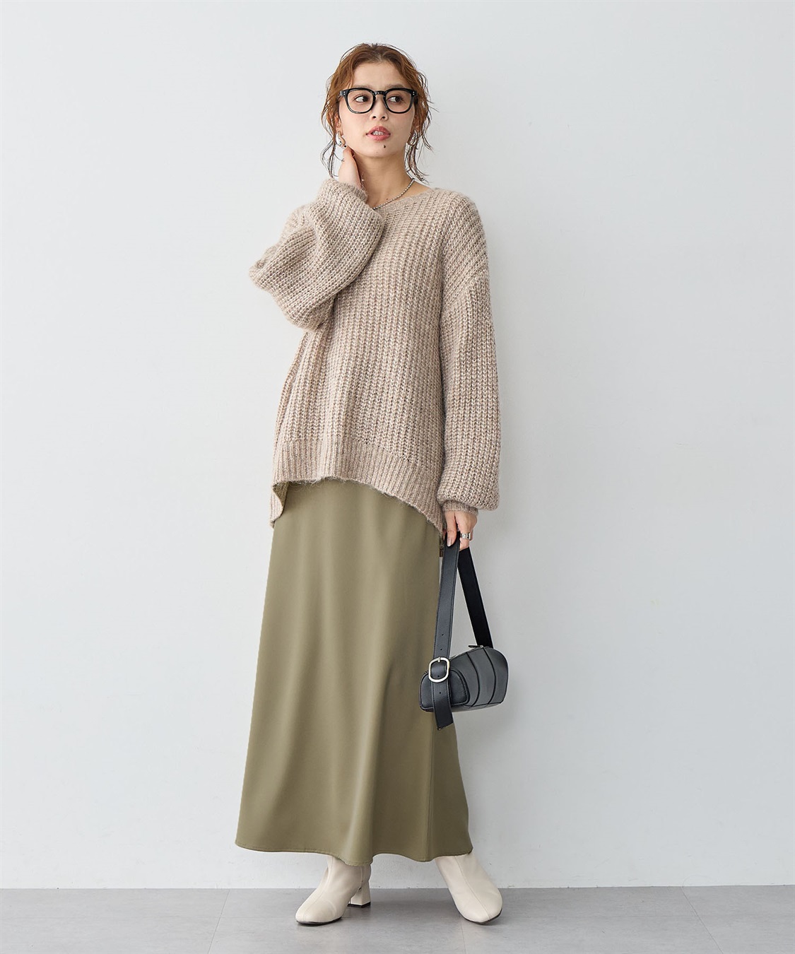 Life Style by cross marche 【anyfee/大きいサイズ】ラメ混畦編みルーズニット_sub_16