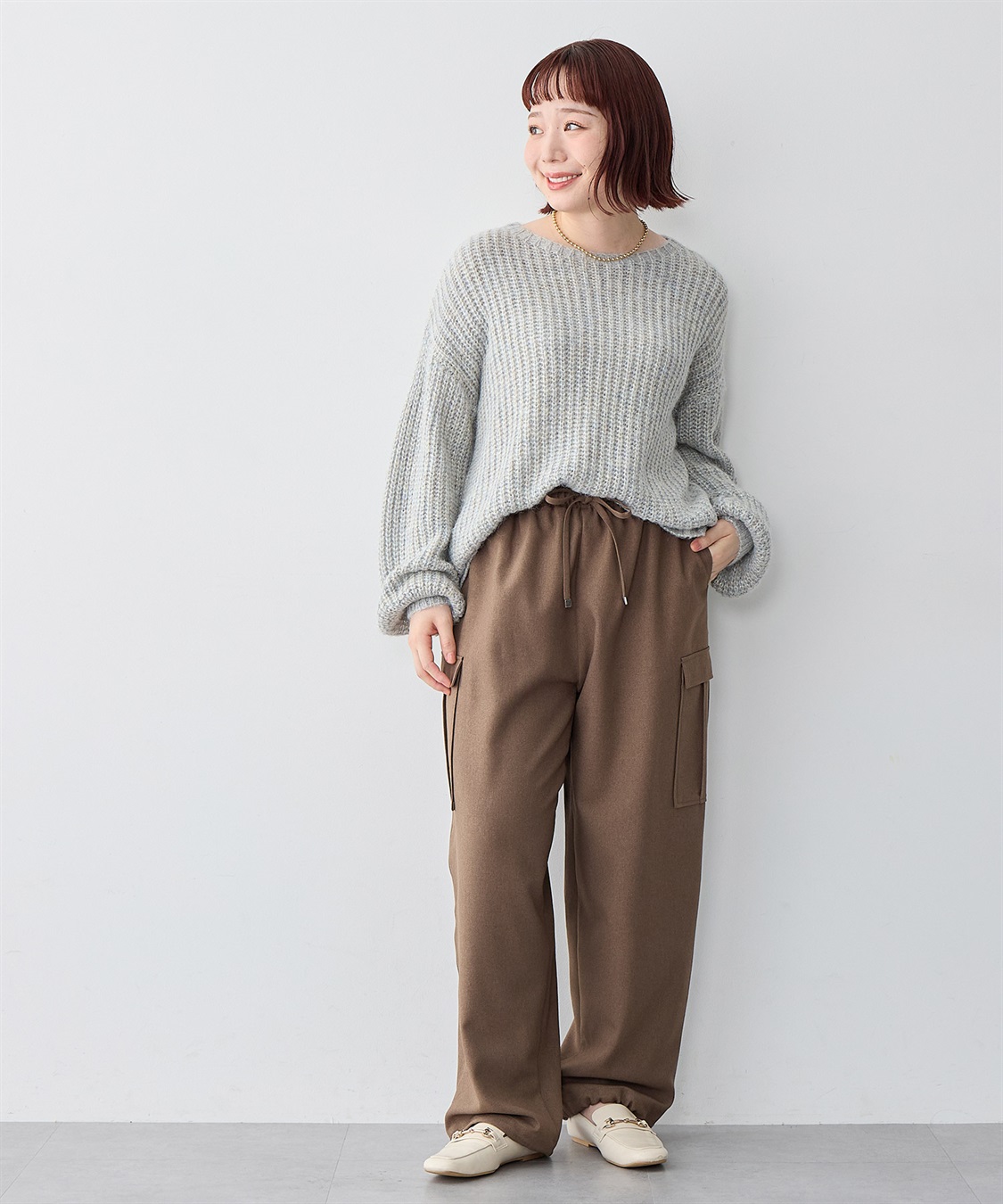 Life Style by cross marche 【anyfee/大きいサイズ】ラメ混畦編みルーズニット_sub_20