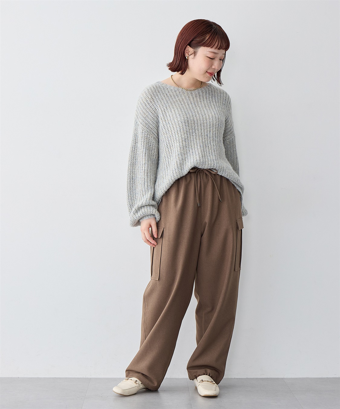 Life Style by cross marche 【anyfee/大きいサイズ】ラメ混畦編みルーズニット_sub_21