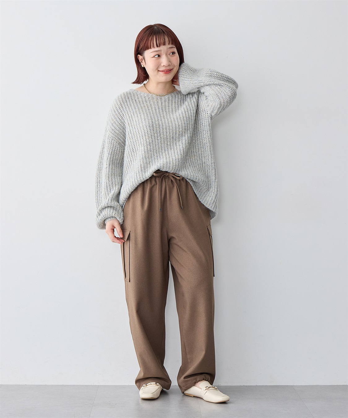 Life Style by cross marche 【anyfee/大きいサイズ】ラメ混畦編みルーズニット_sub_23