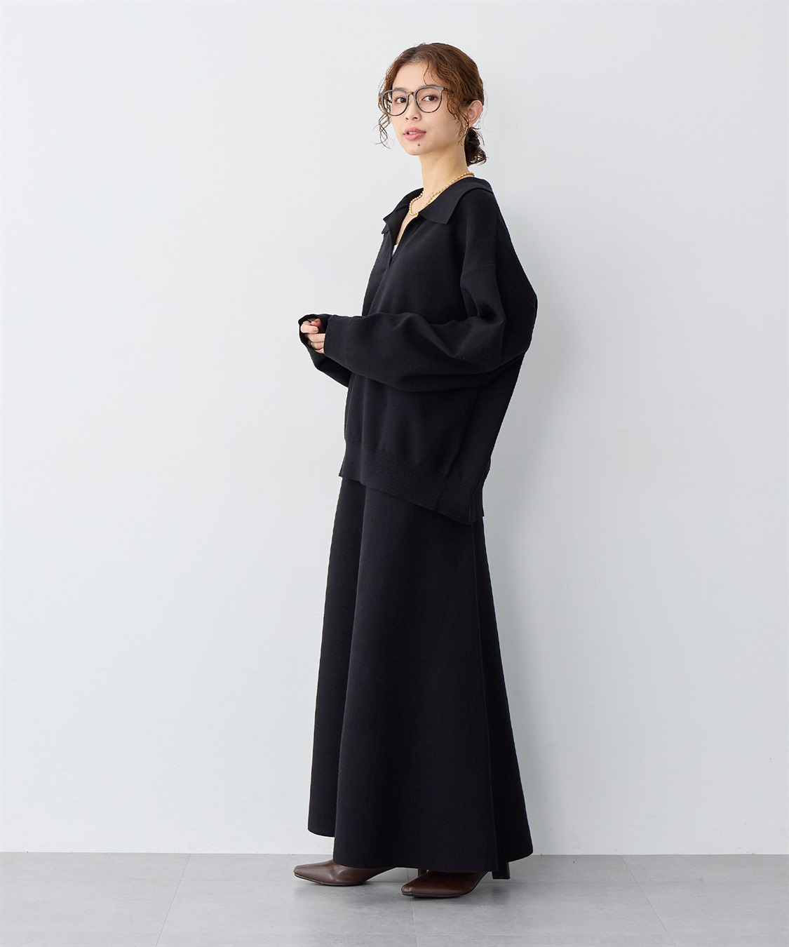 anyfee 【anyfee/大きいサイズ】ポロスキッパーニットプルオーバー《セットアップ対応》_sub_6