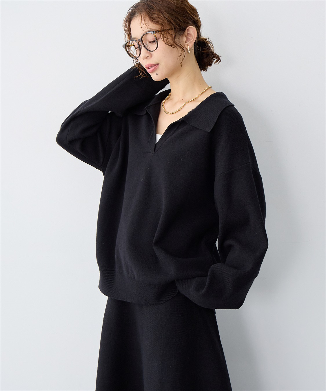 anyfee 【anyfee/大きいサイズ】ポロスキッパーニットプルオーバー《セットアップ対応》_sub_9