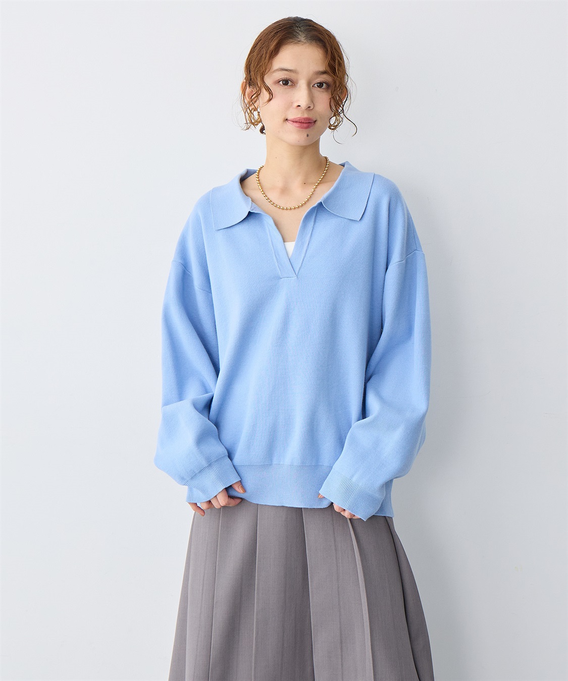 anyfee 【anyfee/大きいサイズ】ポロスキッパーニットプルオーバー《セットアップ対応》_sub_10